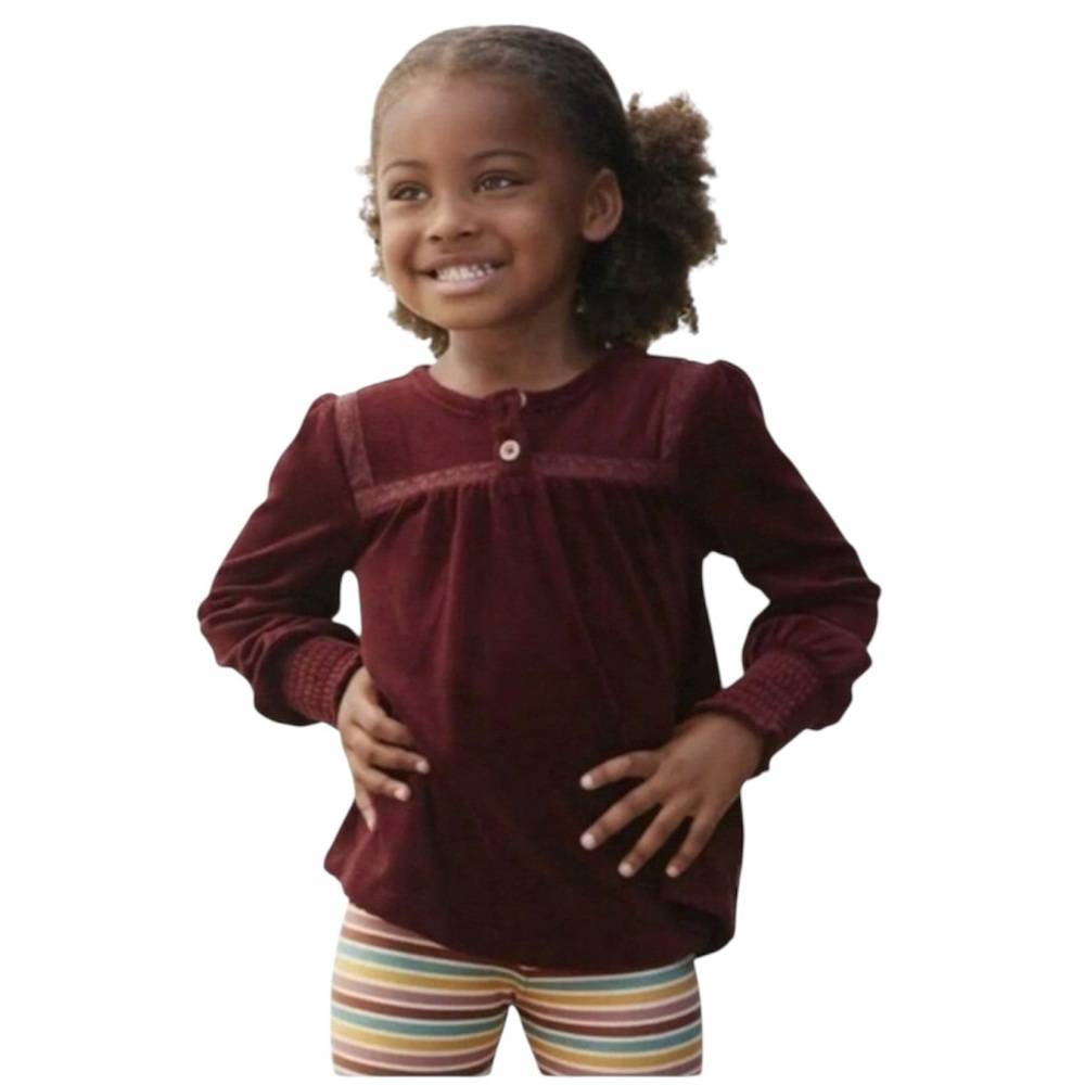 Girls Matilda Jane Just Imagine Bronwyn Velour Burgundy Long Sleeve Top Size 6